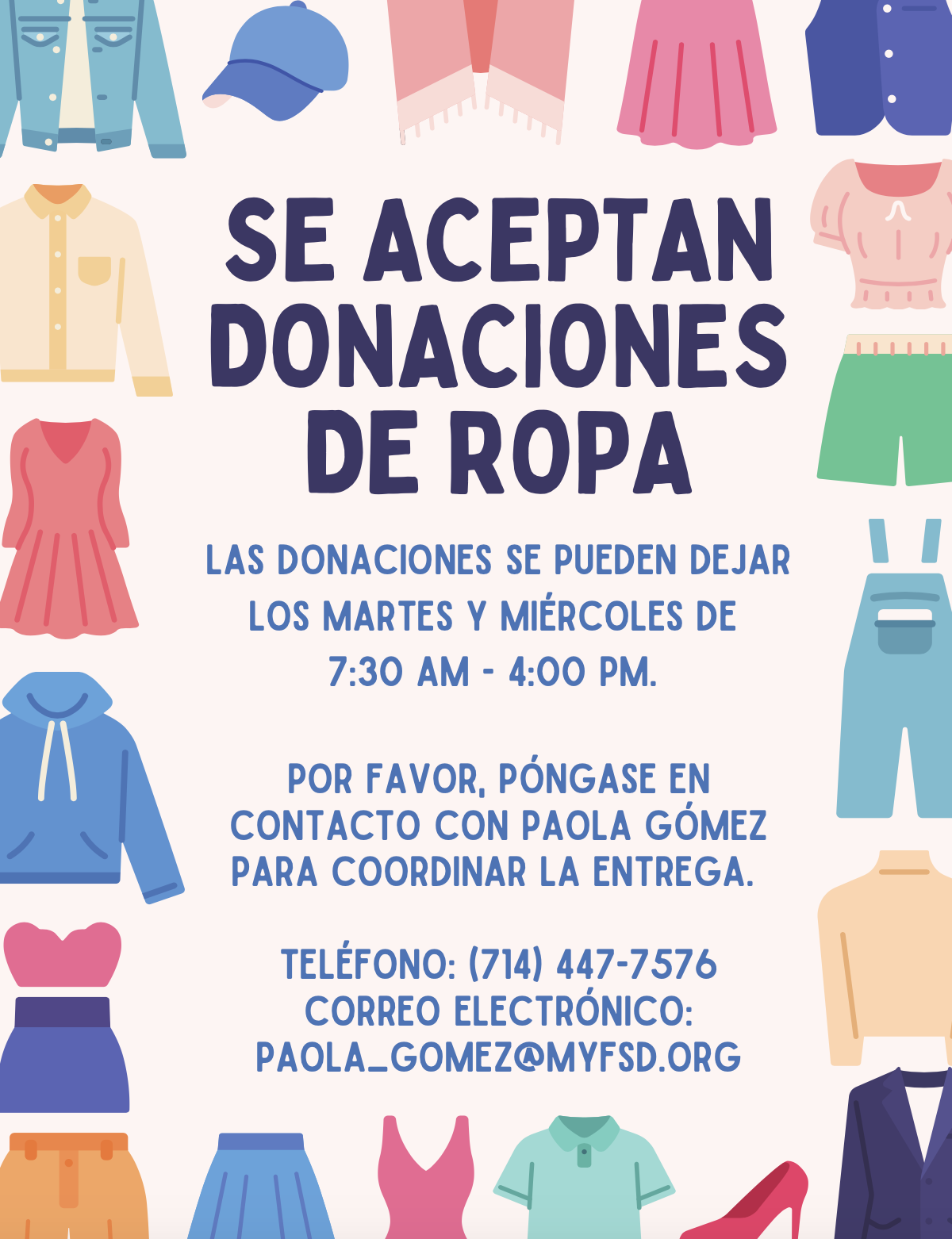  Clothing Donations being Accepted